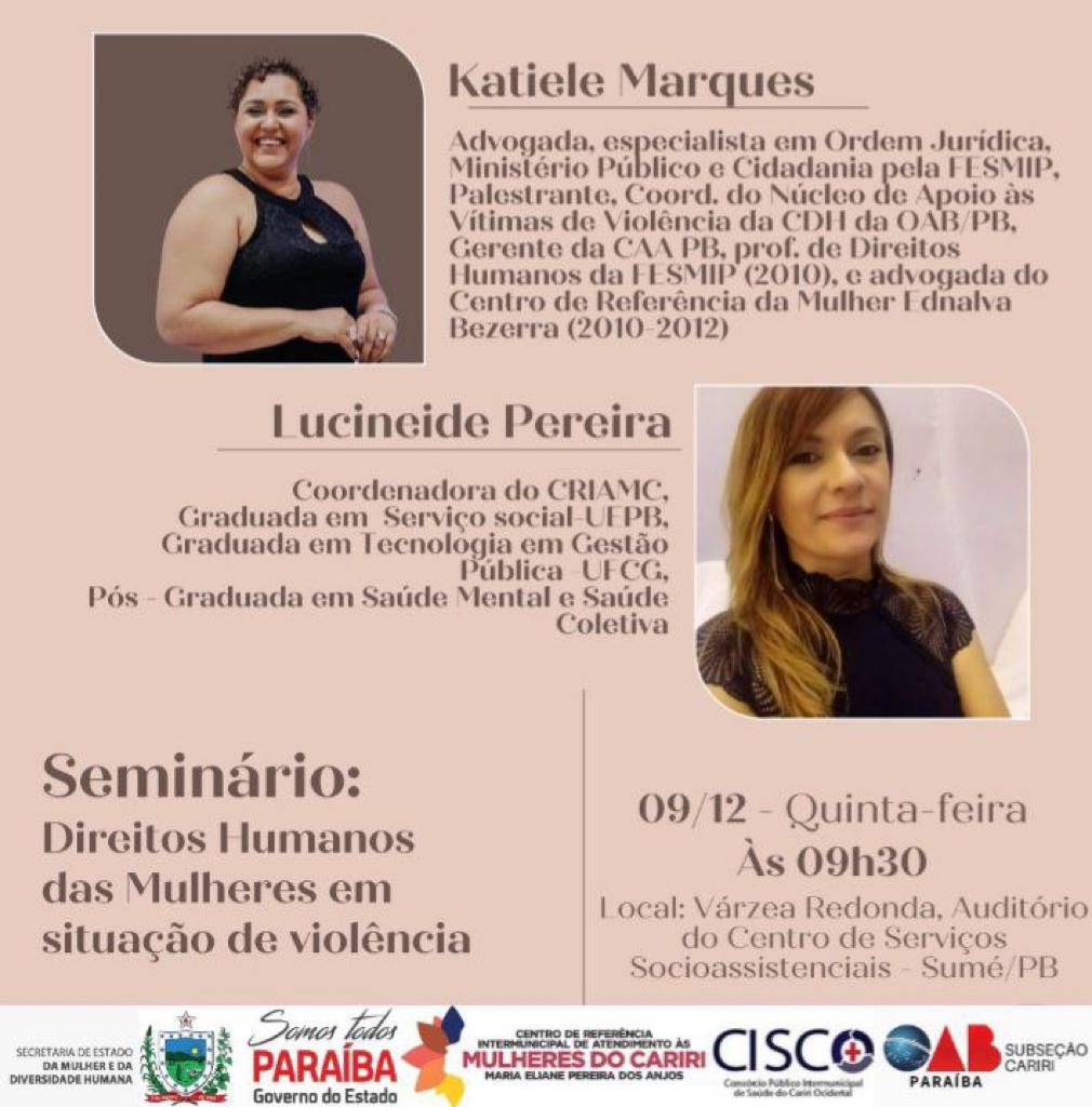 Cisco promove seminário de Direitos Humanos das Mulheres em situação de violência, nesta quinta-feira